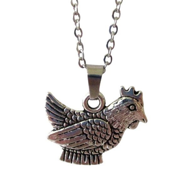 New Chicken Pendant Necklace with 18" Chain  - Farm Animal Bird Jewelry - Picture 2 of 6